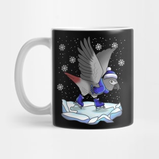 Ice skating African Grey Mug